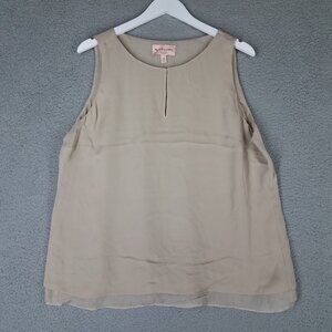 Chico's Black Label Silk Tank Top Women's 18 Beige Layered Office Career Shell